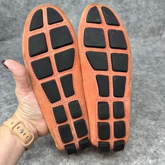 Mercanti Fiorentini Shoes Womens Size 6.5B Orange Suede Penny Loafers Driving - Picture 10 of 10